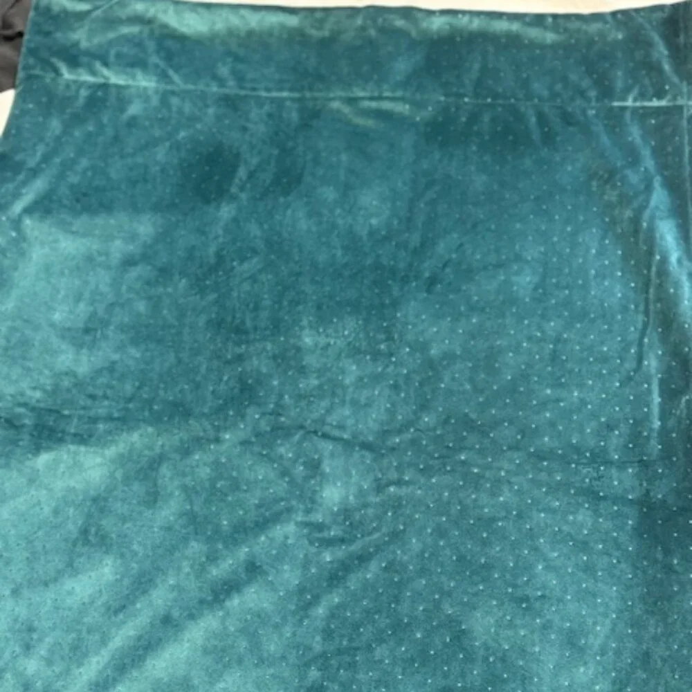 Anthropologie Teal Velvet Curtains - Picture 3 of 7